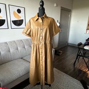 Who What Wear Faux Leather Dress